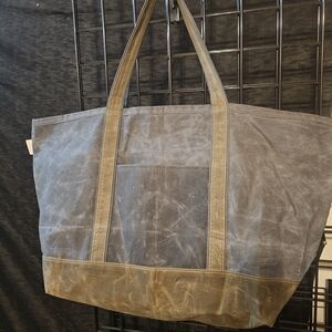 Banana Republic Gray and Brown Duffel Bag